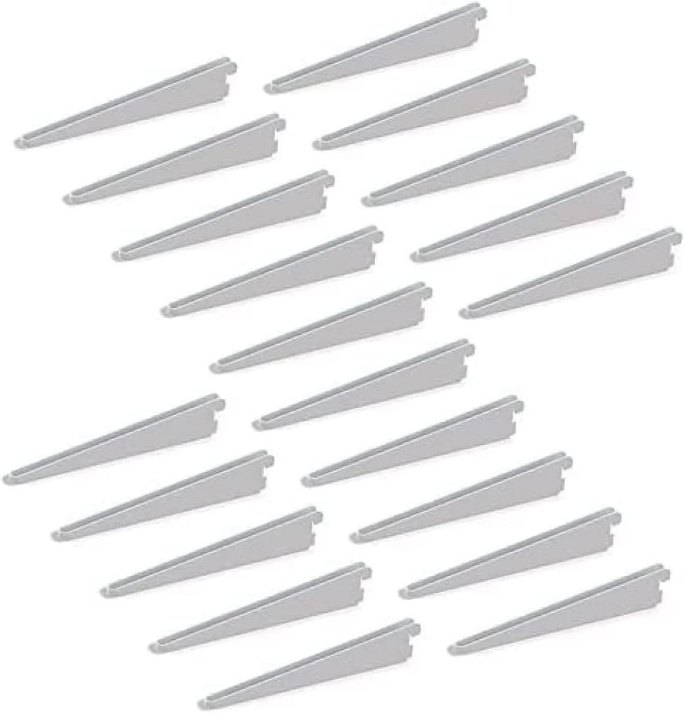 Emuca - Regalwinkel für Leistenprofil, doppelte Bohrung, Durchlass 32 mm 220mm, Set aus 20 Stück, We