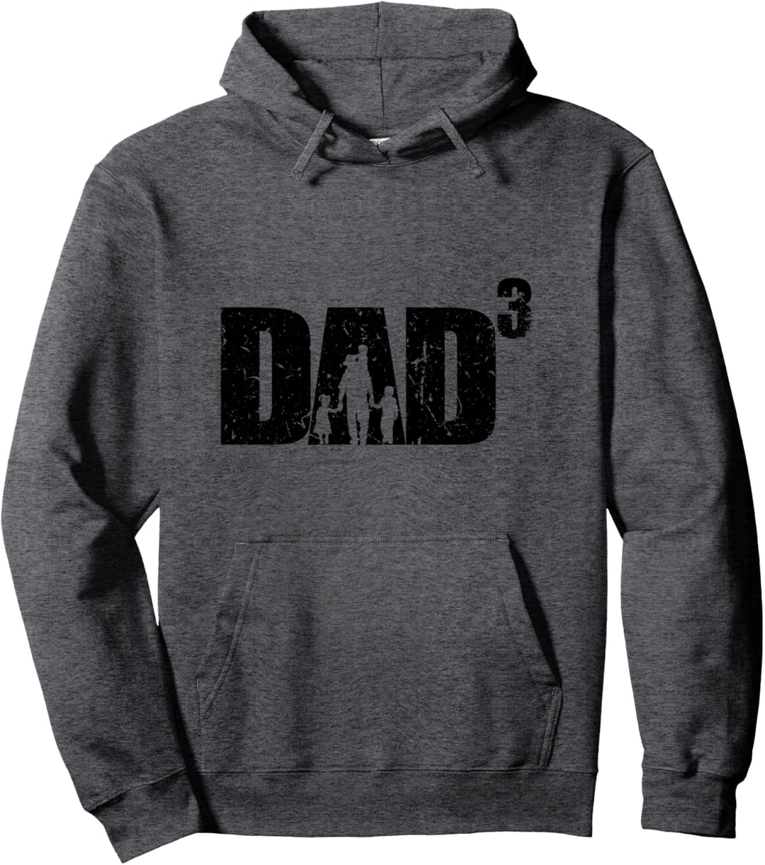 Dad hoch 3 stolzer Vater mit 3 Kinder dreifacher Papa Pullover Hoodie