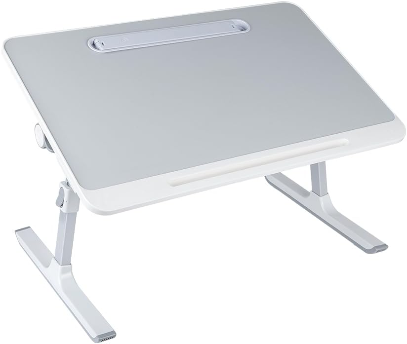Betttisch Klappbar, Laptoptisch, Einstellbare Höhe, mit Buchständer, Schublade, Lap Stopper, Tablet