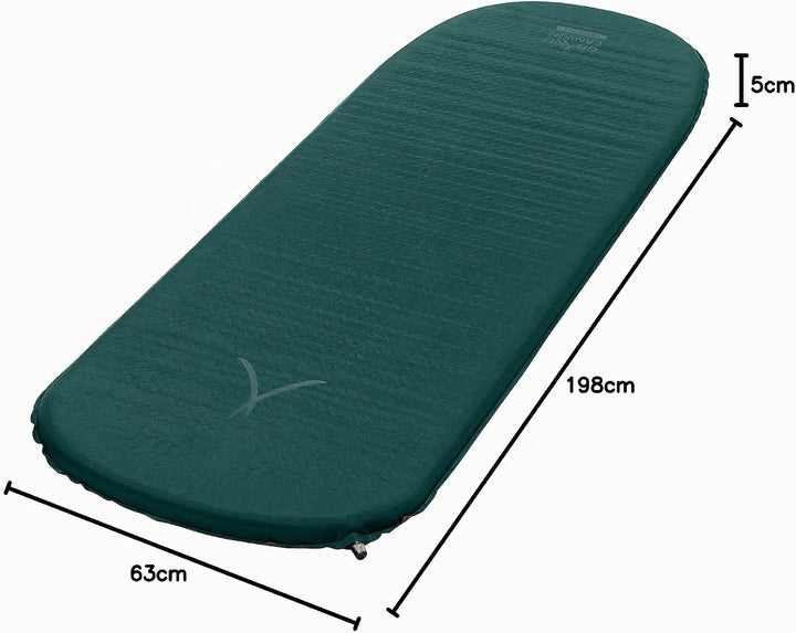 Grand Canyon Hattan 5.0 L - Selbstaufblasende Isomatte, Camping-Matte - 198x63x5,0cm - Botanical Gar