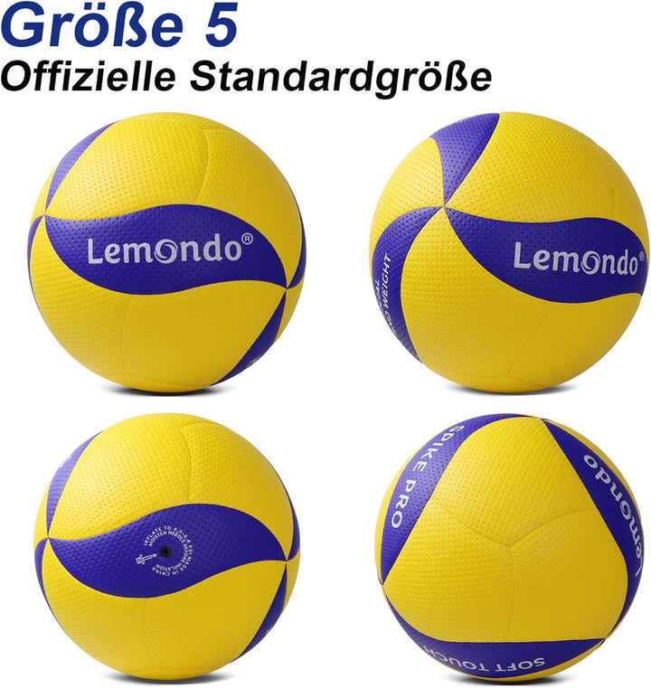 Lemondo Volleyball PU Weich Beachvolleyball Soft Wasserfest mit Pumpe Indoor Outdoor Wasserball Ball