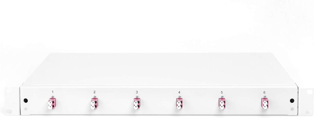 DIGITUS LWL Spleissbox 6 Kupplungen - LC - OM4 - 1HE - 19-Zoll - Multi-Mode Duplex - Mit Spleiss-Kas