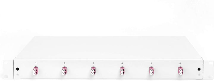 DIGITUS LWL Spleissbox 6 Kupplungen - LC - OM4 - 1HE - 19-Zoll - Multi-Mode Duplex - Mit Spleiss-Kas