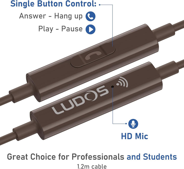 LUDOS OMNITONE USB C Kopfhörer, 5 Jahre Garantie für iPhone 16 15 Pro Max Plus Samsung Galaxy S24 S2