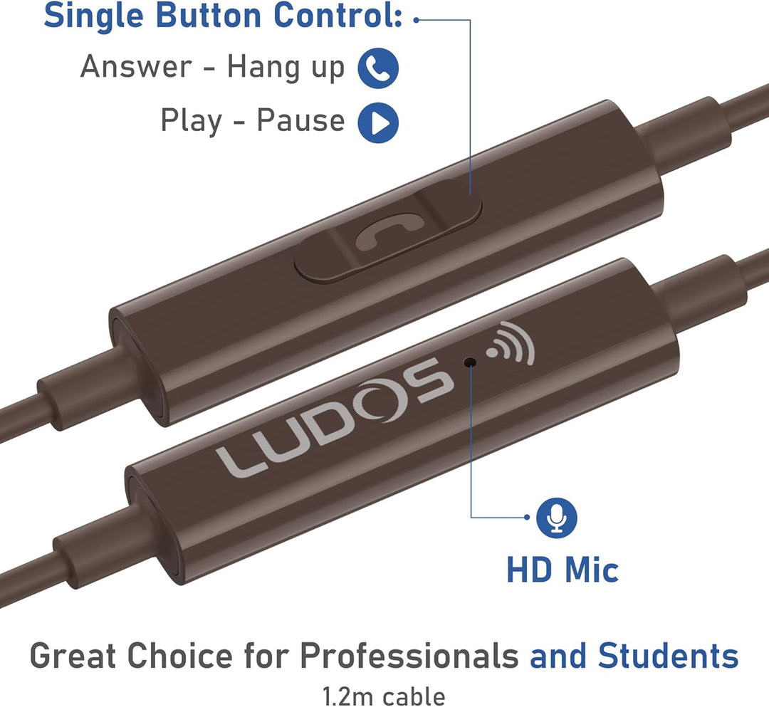 LUDOS OMNITONE Kopfhörer In Ear Kopfhörer mit Kabel und Mikrofon, 5 Jahre Garantie, In Ear Ohrhörer,