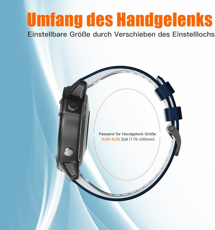 ANBEST Armband für Garmin Fenix 6 Pro/7 Pro/Epix 2/Fenix 8 47mm Armband, 22mm Quick Fit Armbänder fü