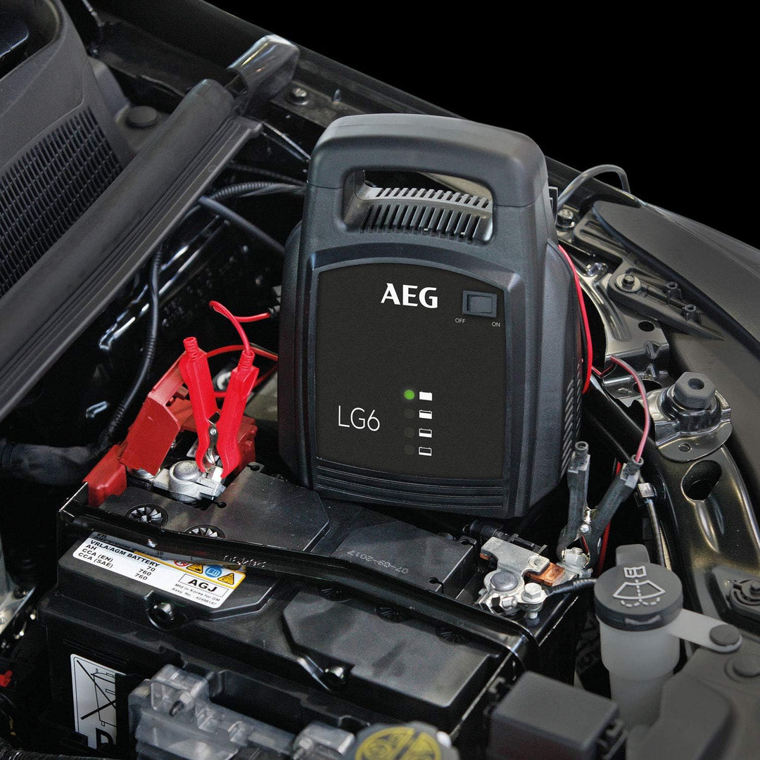 AEG Automotive LG 6 Batterieladegerät,12V 6A, automatische Ladefunktion, Erhaltungsladung, LED-Anzei