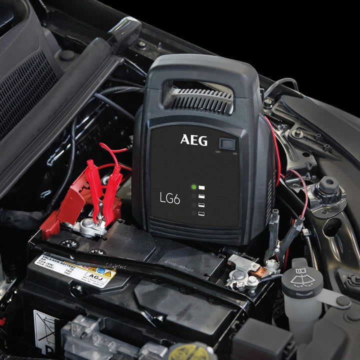 AEG Automotive LG 6 Batterieladegerät,12V 6A, automatische Ladefunktion, Erhaltungsladung, LED-Anzei
