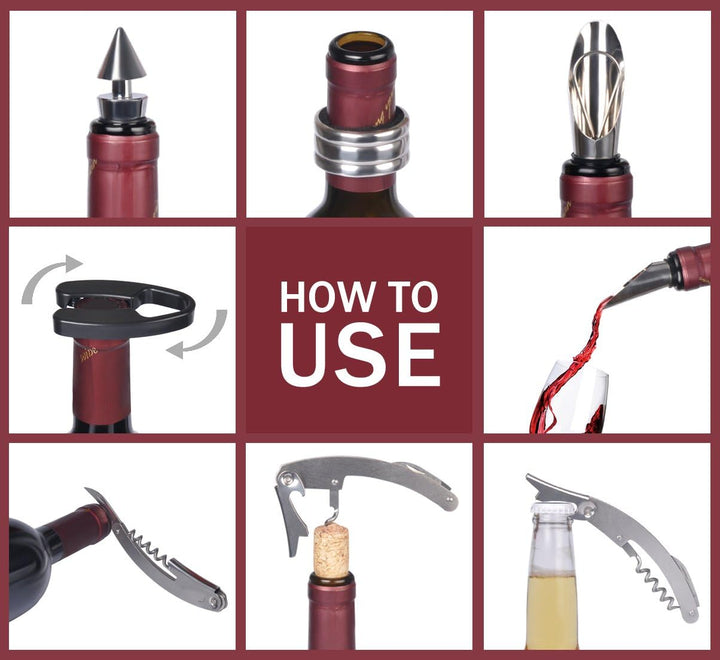 Wine Corkscrew Accessories Set,Wine Bottle Opener Tool Kit with Drink Sticker,The Greatest Party Gif