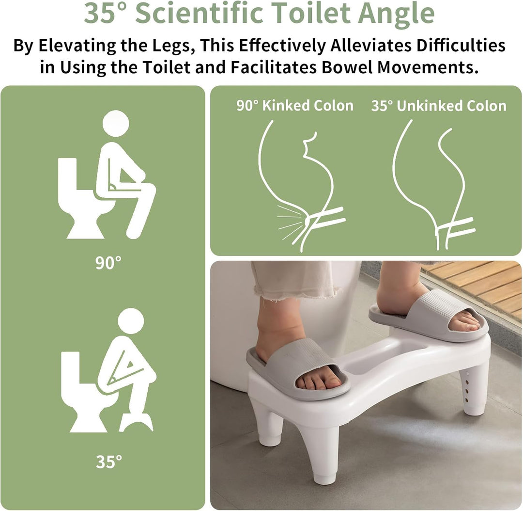 Toilettenhocker Höhenverstellbar, Ergonomischer Kackhocker, Klohocker, WC Hocker für Hilfe Gegen Häm