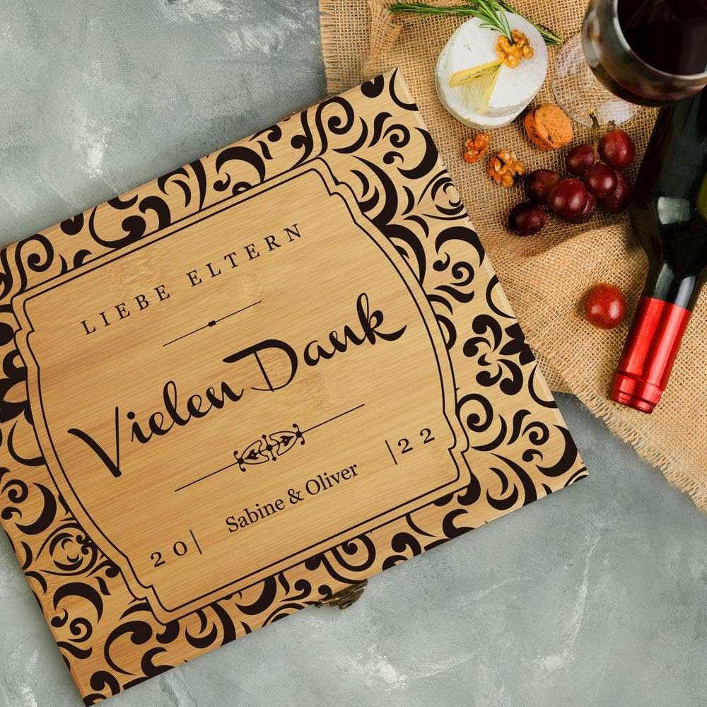 Maverton Weinöffner-Set personalisiert Weinset Sommelier Set - Geschenkbox Holzbox + 8er Weinzubehör