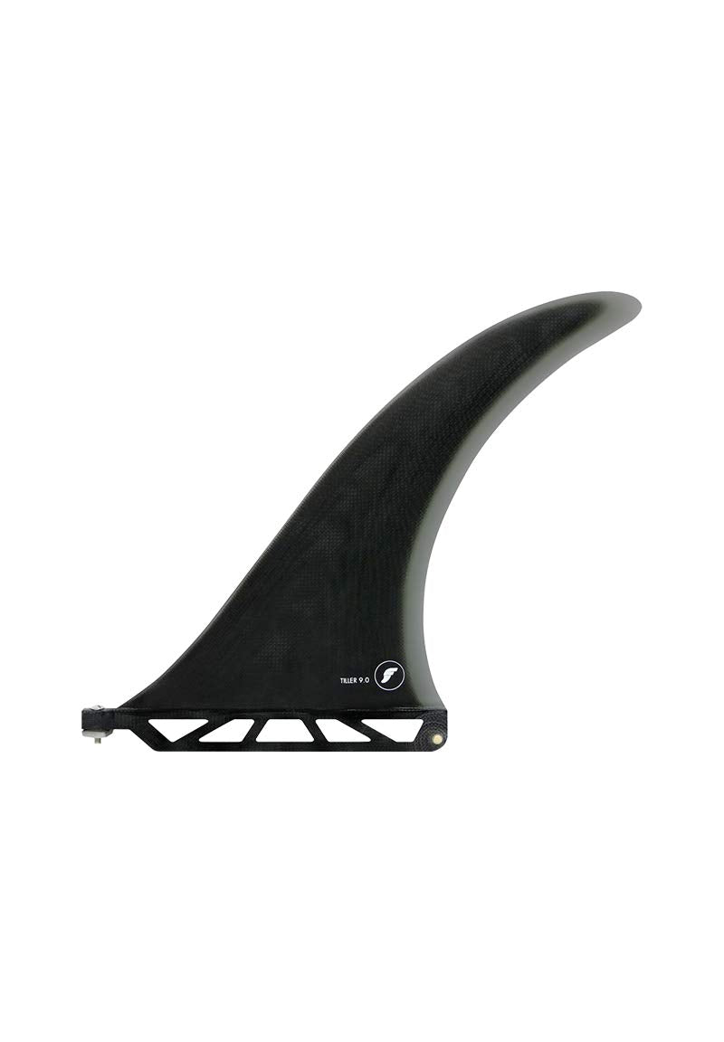 Futures Tiller Fiberglass 10 Inch Longboard Fin 9 inch Solid Black/smoke