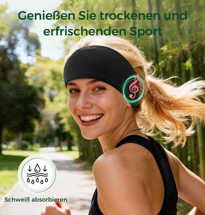 MUSICOZY Schlafkopfhörer,Schlaf Kopfhörer aus Bambus mit Bluetooth-Kopfhörern für Seitenschläfer,Kab