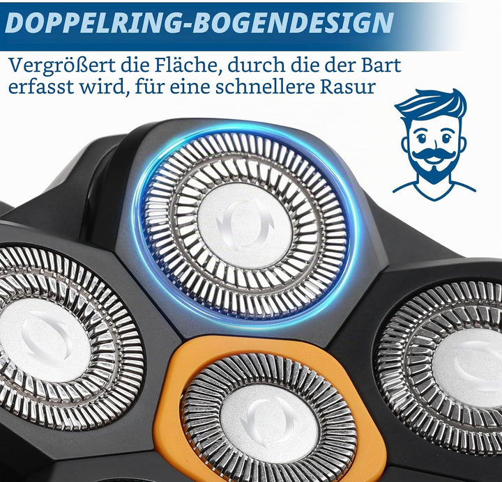 2pcs Magnetische 6 Blade Head Shaver Ersatzköpfe für DOAO JoyKoi Solimpia Singphere AEXIRI Head Shav