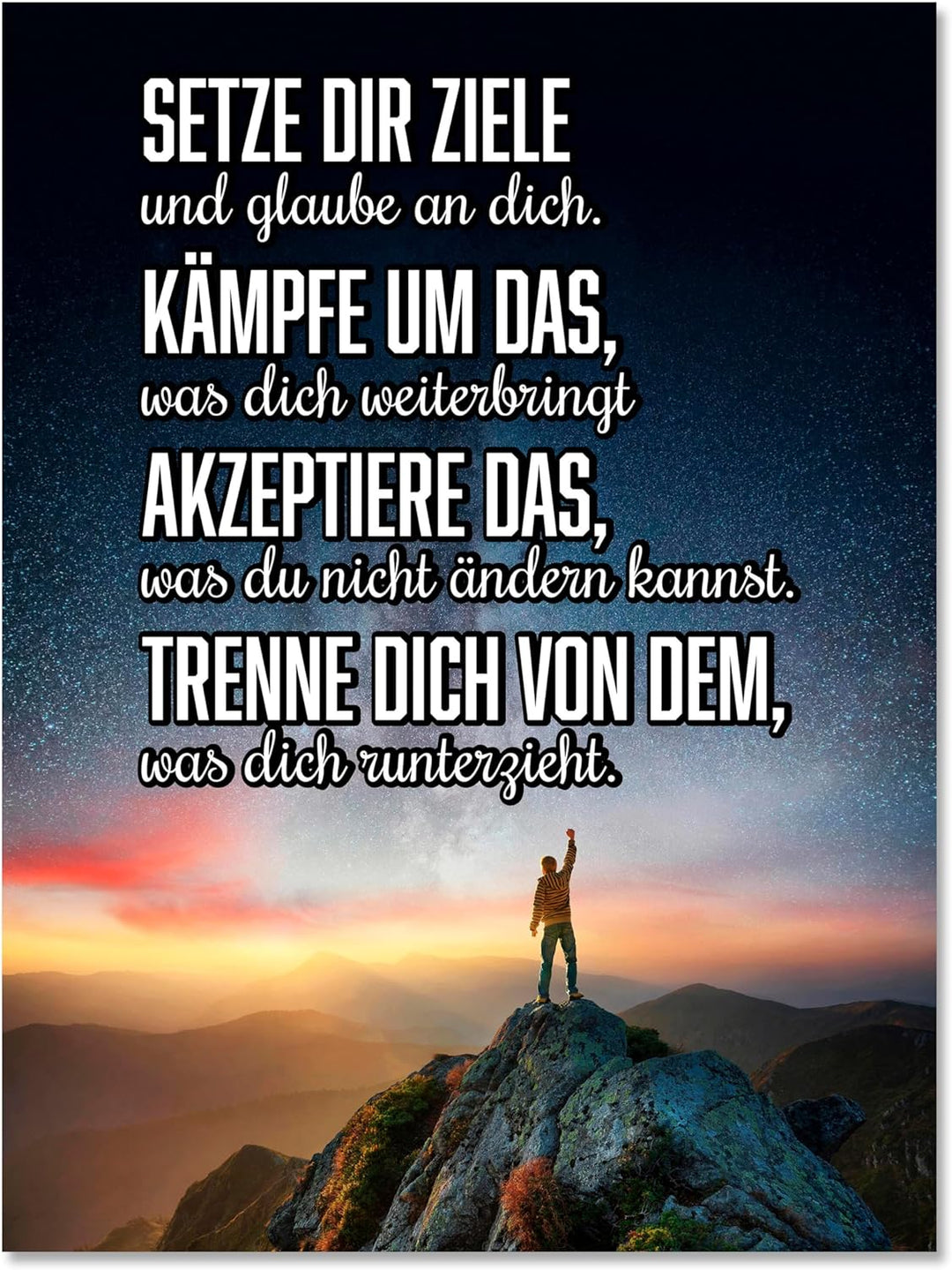 wandmotiv24 Motivations Motiv als Leinwandbild, 40x30cm, Hochformat, Motivation, setze dir Ziele, Be
