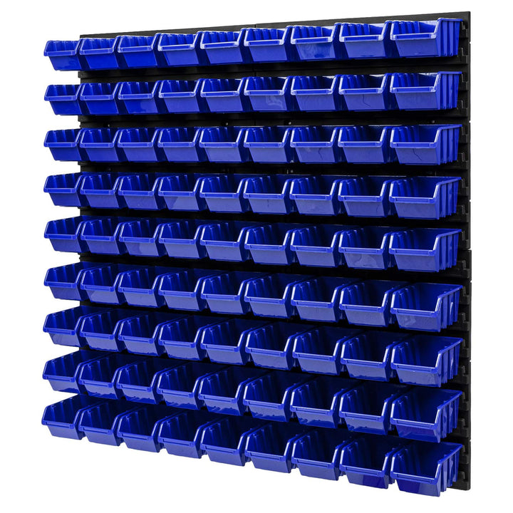 PAFEN Wandregal Stapelboxen - 772 x 780 mm – 81 Stück Boxen Werkstatt Lagersystem Schüttenregal (Bla