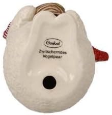 Goebel Figur Schneemann Zwitscherndes Vogelpaar, aus Steingut gefertigt, Höhe 12cm, 66-704-40-1