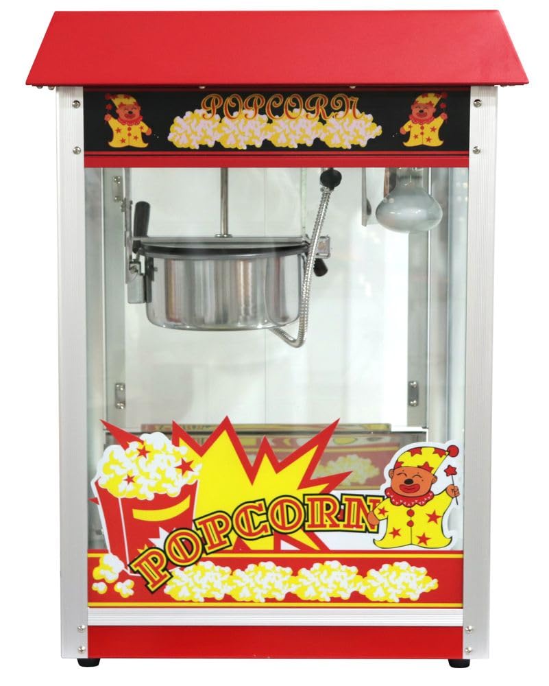 HENDI Popcorn-Maschine, Popcornmaschine, Popcorn Maker, mit Krümelschublade, 230V, 1500W, 560x420x(H