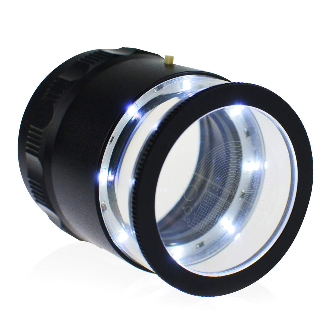 10x Vergrösserung 25mm Lupe Loupe Austauschbare Absehen 0-20mm Skala + 25mm Sichtfeld mit LED-Licht
