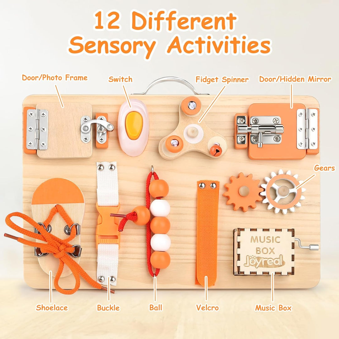 Joyreal Motorikbrett ab 1 2 3 Jahr - Activity Board Montessori Spielzeug Busy Board Montessori Brett