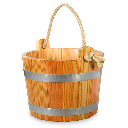 Handarbeit Finnsa Sauna Kübel 6,5l, Lärche mit tragseil, Hygieneversiegelt 6,5l Lärche mit Tragseil,