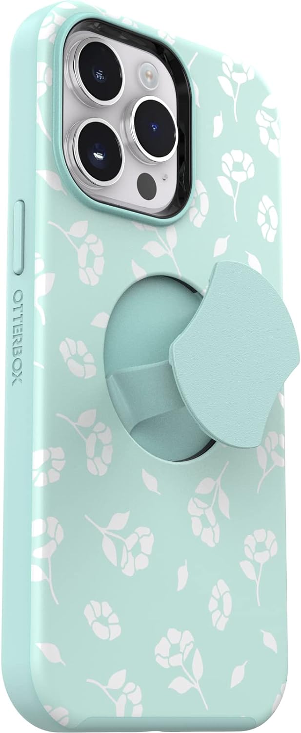 OtterBox OTTERGRIP Symmetry Schutzhülle für iPhone 14 Pro Max – Mohnblumen von The Sea (blau) Mohnbl