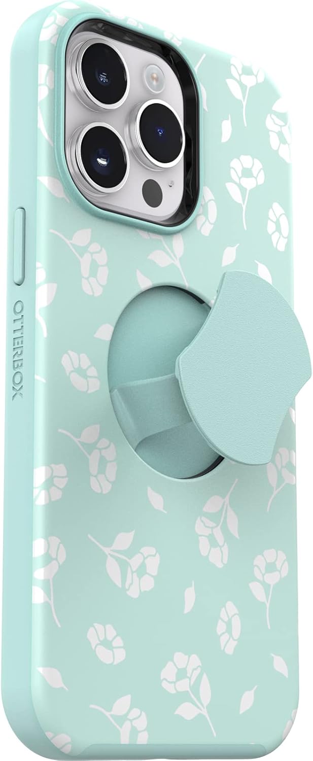 OtterBox Schutzhülle für iPhone 14 Pro (nur) OtterGrip Symmetry Series – Poppies by the Sea (blau),