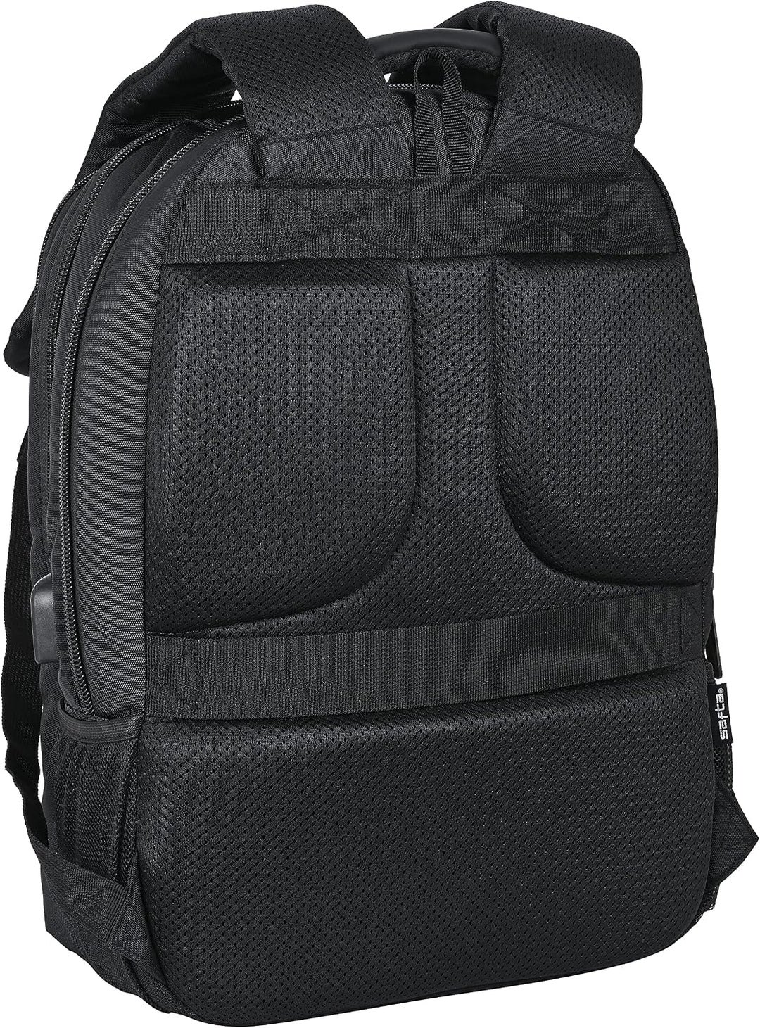 SAFTA Laptop-Rucksack mit Tasche für Tablet und USB-Anschluss, 300 x 160 x 430 mm, Schwarz