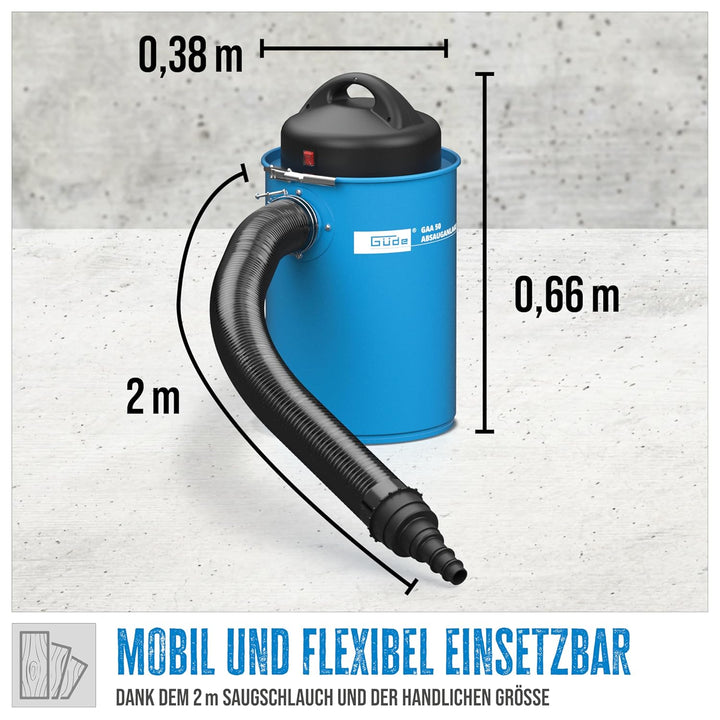 Güde GAA 50 55136, Absauganlage, Blau, 1100 W, 85 Dezibel