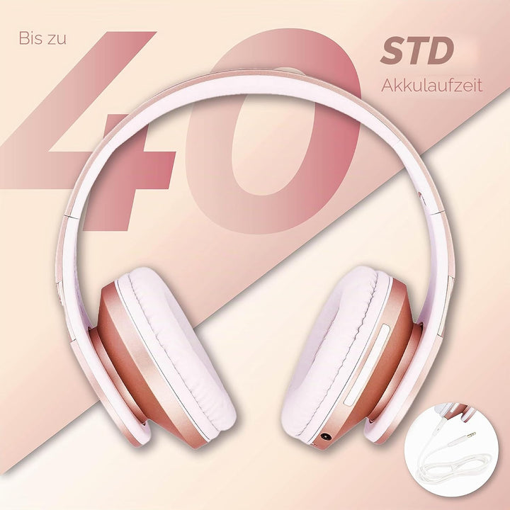 PowerLocus Edge Bluetooth-Kopfhörer, kabellos, Hi-FI Stereo, Micro SD/TF, Kopfhörer mit integriertem