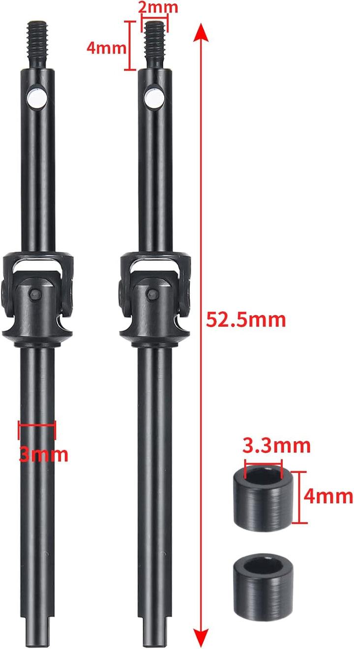 Runup Vordere Stahl Lenkung CVD Drive Shafts Set für 1/24 Axial SCX24 C10 JLU Bronco Gladiator Riege