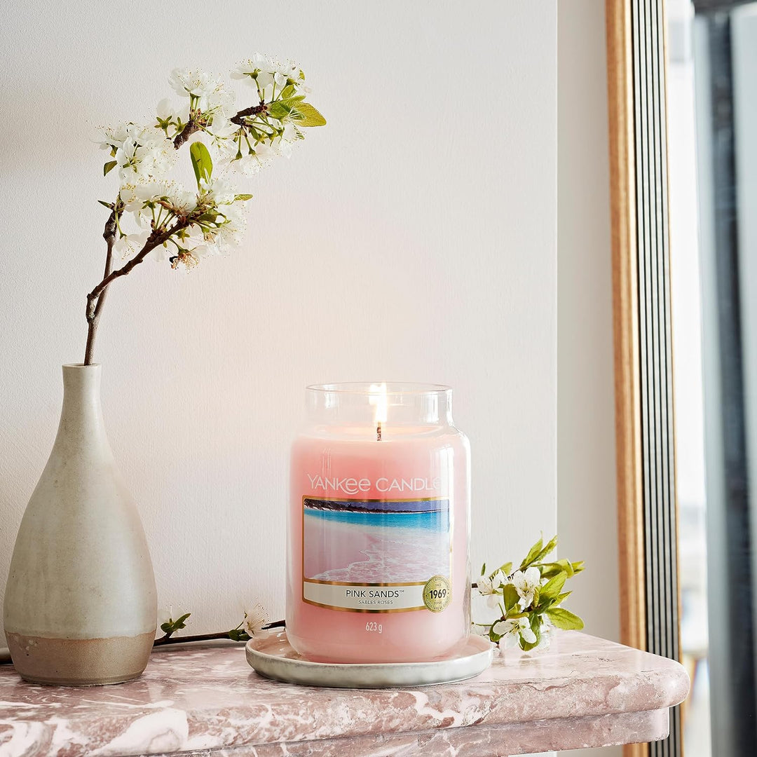 Yankee Candle Duftkerze im Glas (Grosse Kerze im Glas) | Pink Sands | Brenndauer bis zu 150 Stunden