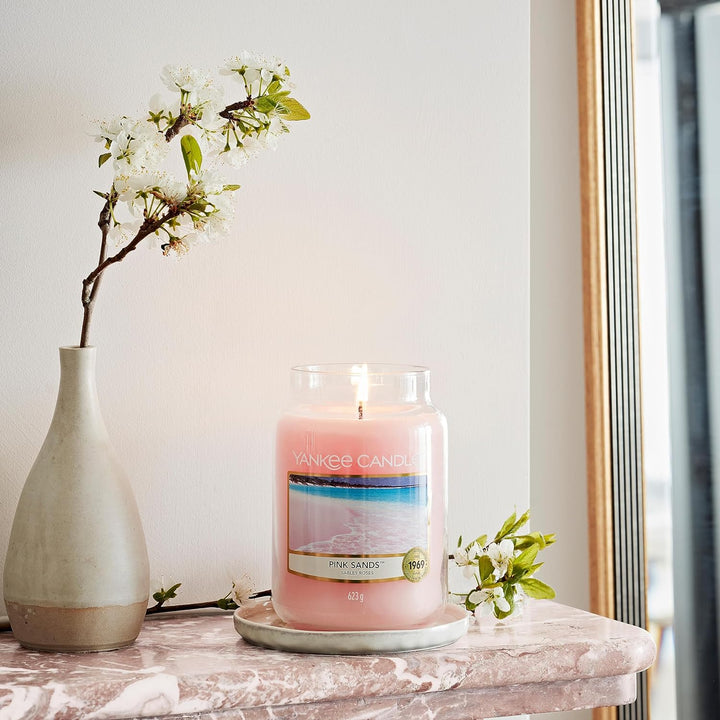 Yankee Candle Duftkerze im Glas (Grosse Kerze im Glas) | Pink Sands | Brenndauer bis zu 150 Stunden