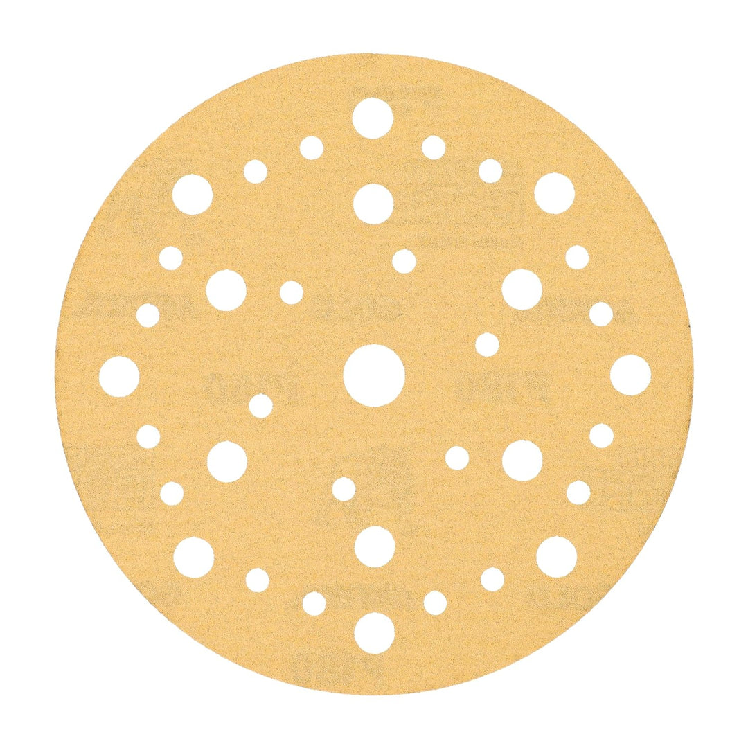 Mirka Gold Universal-Schleifpapier Ø 150mm Klett 37-Loch / Korn P180, 100 Stk / Zum Schleifen von Gi