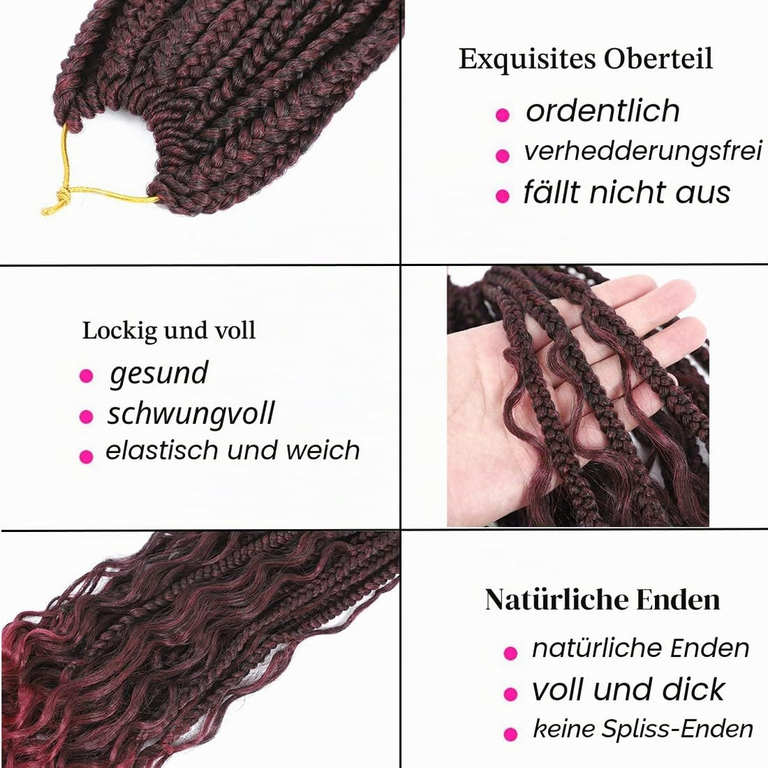 WoWCFyyds 8 Packs Crochet Braids Hair Curly 14Zoll Goddess Box Braids Crochet Hair Bohemian Hippie B