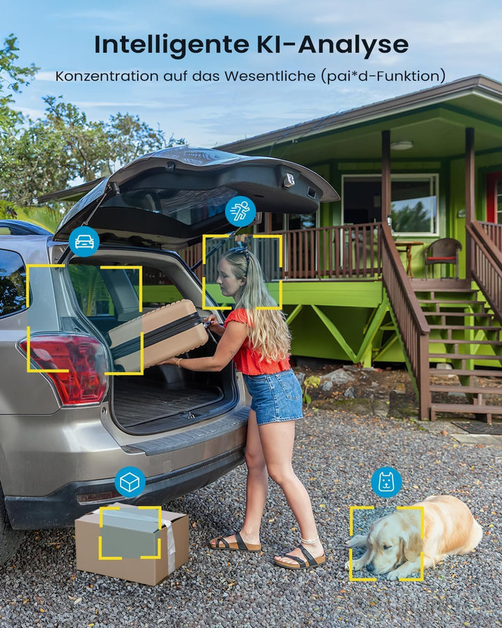 ieGeek 2K Überwachungskamera Aussen Solar: 360° PTZ Kamera Überwachung Aussen, 2.4GHz Aussenkamera W