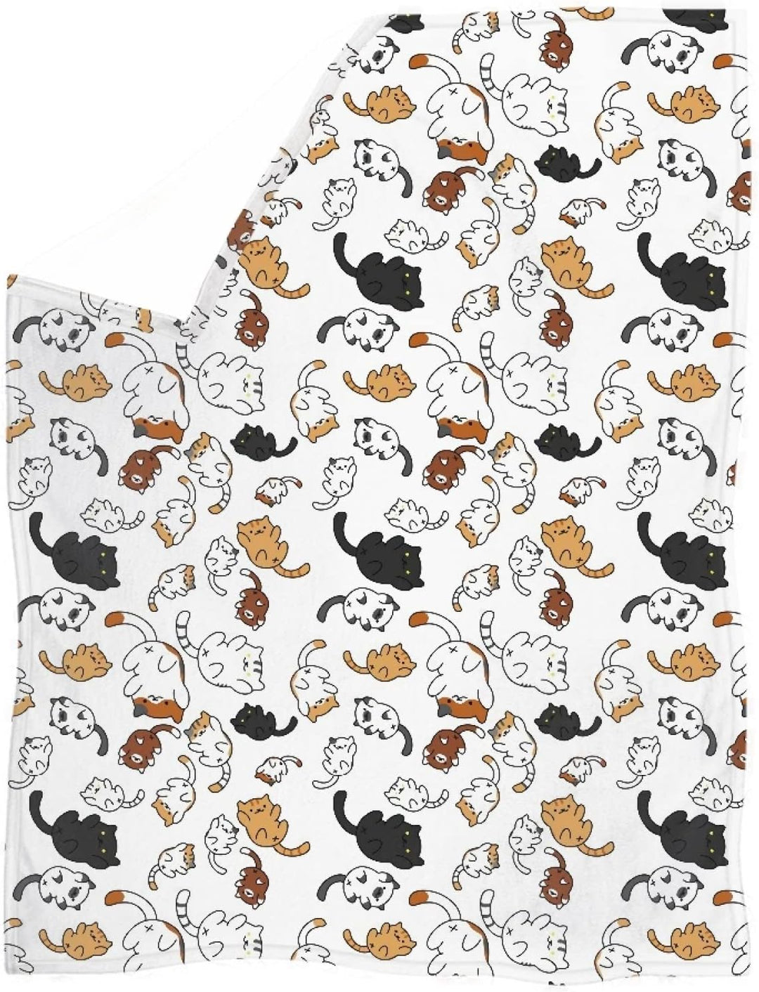 Niedliche Katzen-Kätzchen-Kinderdecke, Cartoon-Tiere, Bettwäsche für Mädchen, weiss, warm, Korallen-