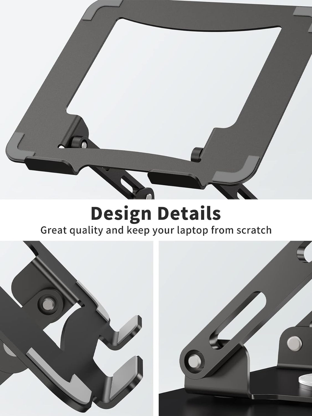 SOUNDANCE Laptopständer mit 360° drehbarer Basis, Ergonomische Computererhöhung für Schreibtisch, Ei