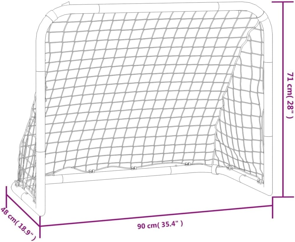 Fussballtor 90x48x71 cm für Garten, Stahl Fussballtor mit Netz für Kinder und Erwachsene, Robustes T
