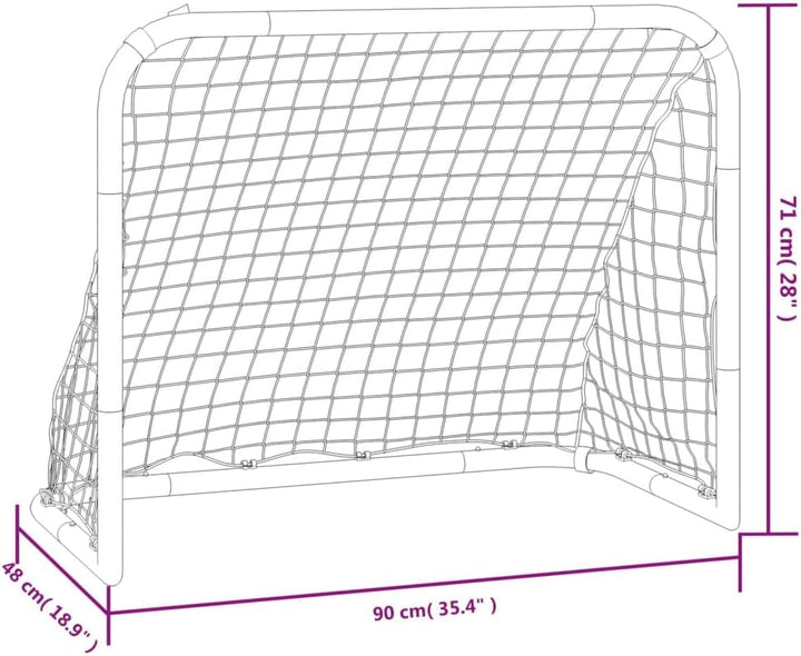 Fussballtor 90x48x71 cm für Garten, Stahl Fussballtor mit Netz für Kinder und Erwachsene, Robustes T
