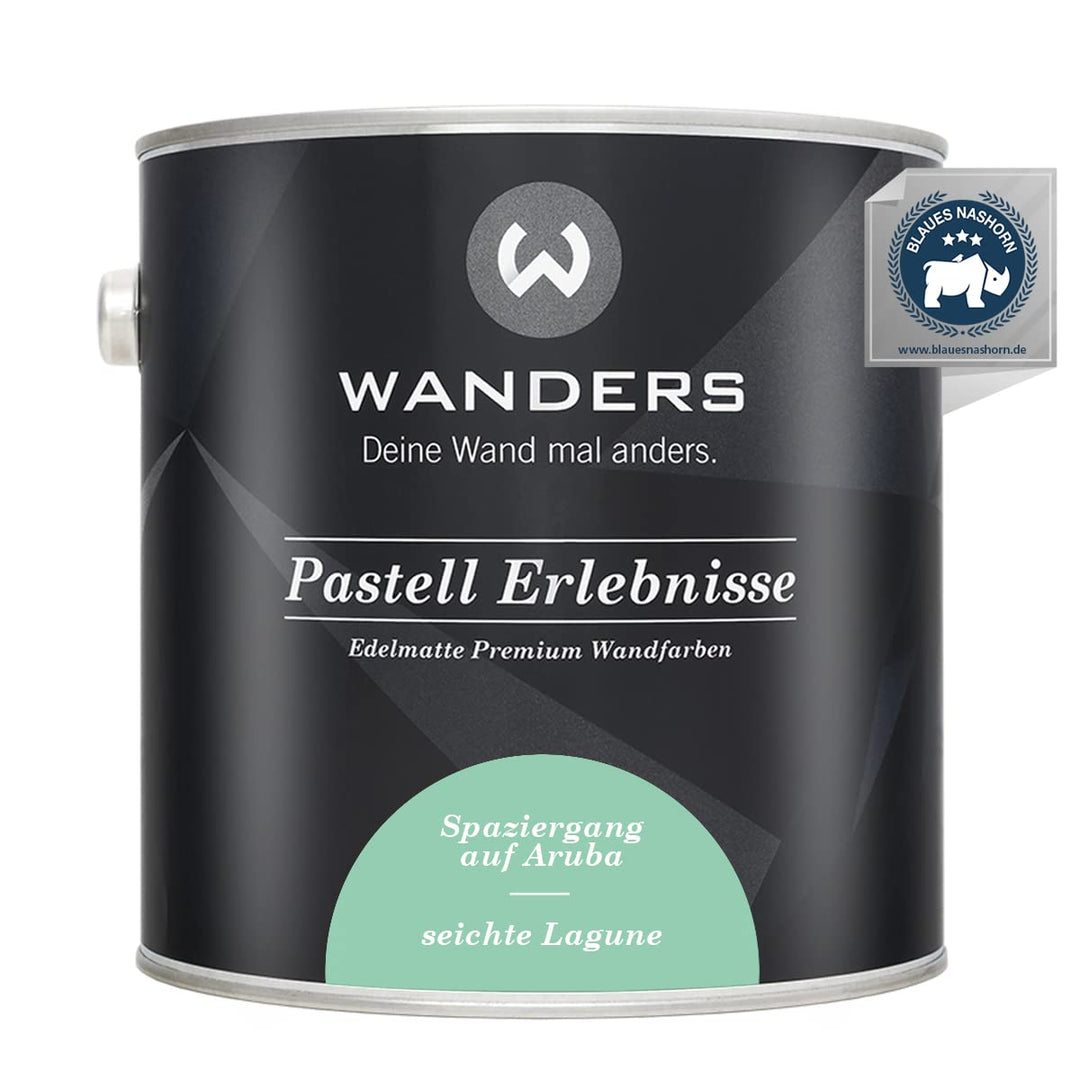 Wanders24 Pastell Erlebnisse (2,5 Liter, seichte Lagune) edelmatte Wandfarbe - Feine Farben - in 90