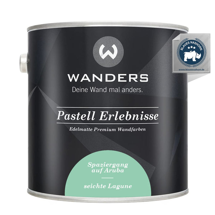 Wanders24 Pastell Erlebnisse (2,5 Liter, seichte Lagune) edelmatte Wandfarbe - Feine Farben - in 90