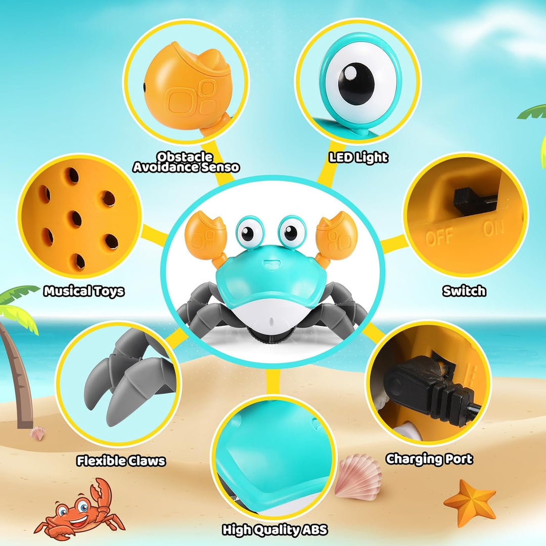 Adeokay Krabbe Baby Spielzeug ab 1 2 3 Jahr, Spielzeug ab 6 7 8 9 10 Monate Kinderspielzeug ab 1-3 J