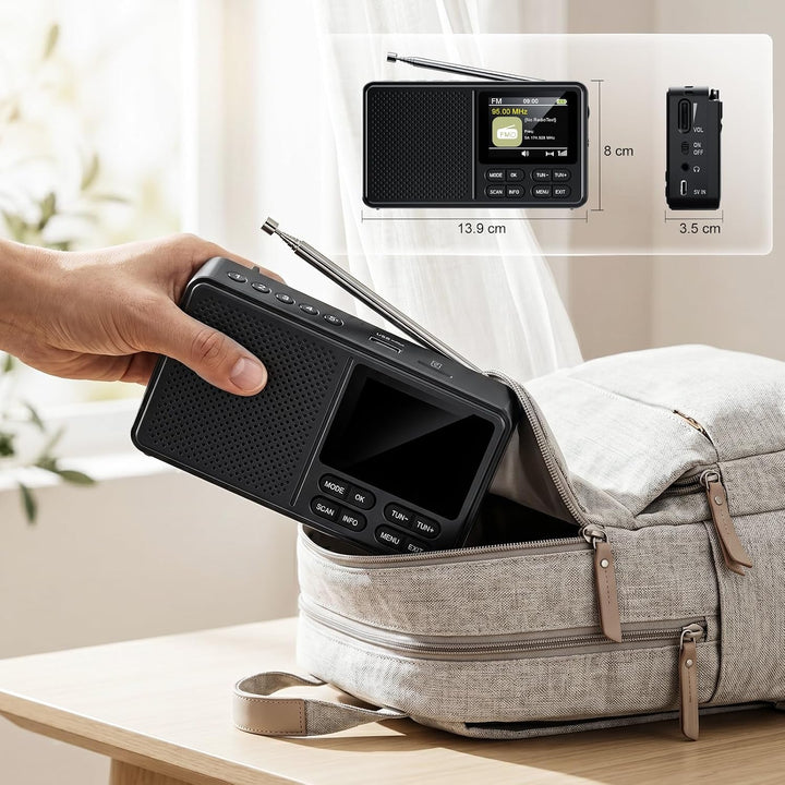 DAB Radio, DAB+ und UKW-Radio mit 2,4" Farbdisplay Küchenradios