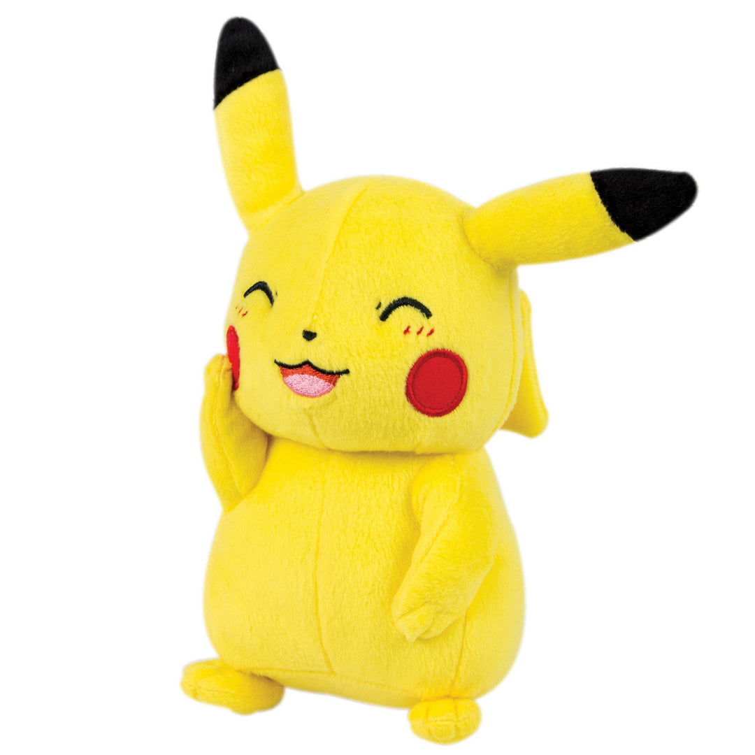 Pokemon 17858 Pokémon Plüschfigur Pikachu freudig und winkend, Pikachu freudig und winkend