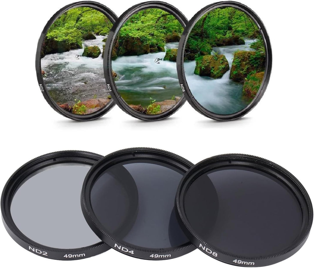 ND-Filterset, mit ND2-Filter, ND4-Filter und ND8-Filter, HD-Mehrschichtbeschichtung, Anti-Überbelich
