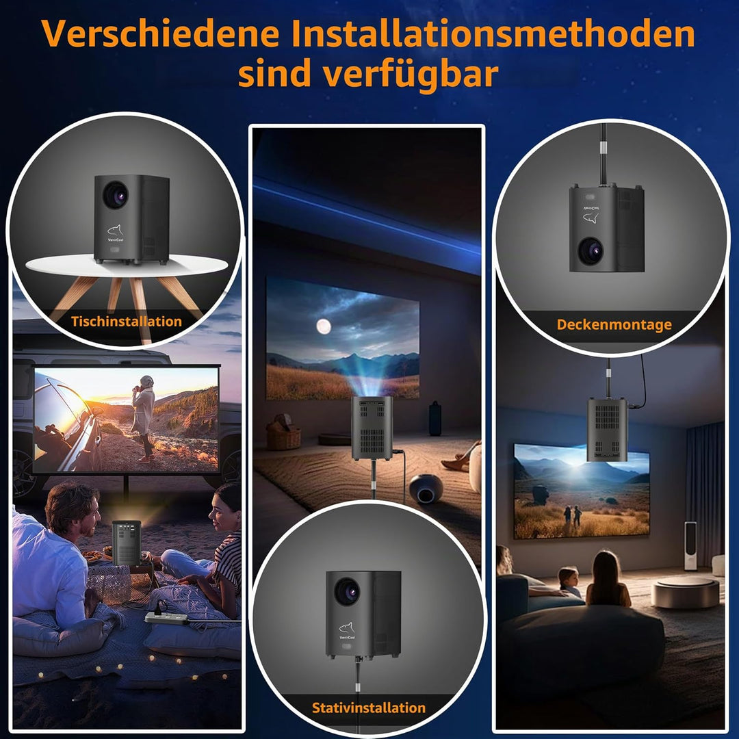 Projektor Q3 Ultra 750 ANSI/10000 ISO LUMEN Android 11 1080P 4k Unterstützung FHD Display - Wifi & B