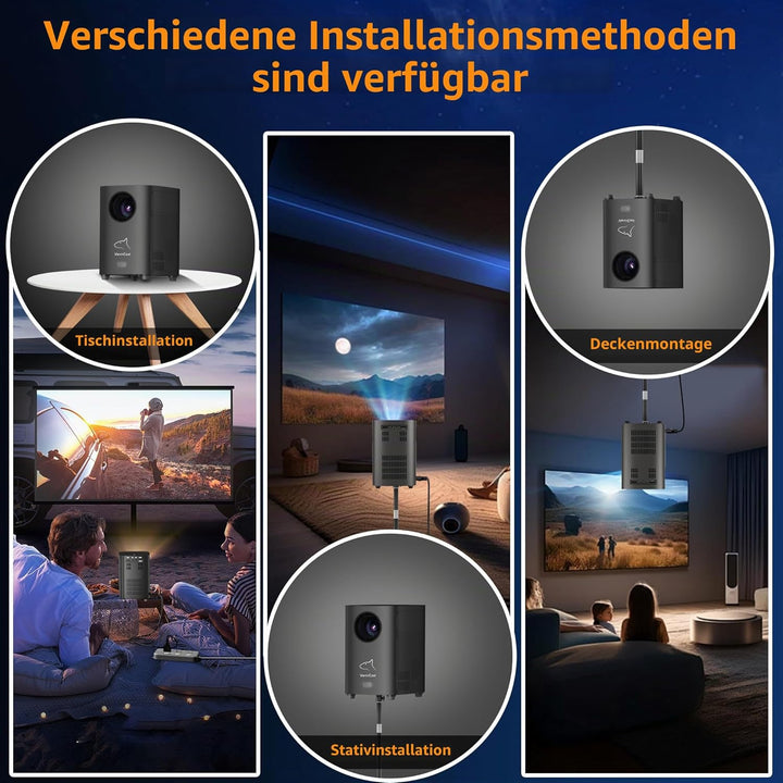 Projektor Q3 Ultra 750 ANSI/10000 ISO LUMEN Android 11 1080P 4k Unterstützung FHD Display - Wifi & B