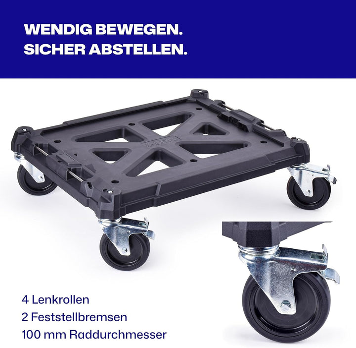 L-BOXX Roller Transportwagen für Werkzeugkoffer bis 200kg mit Bremse, mobil | für L-BOXX G und G4, X