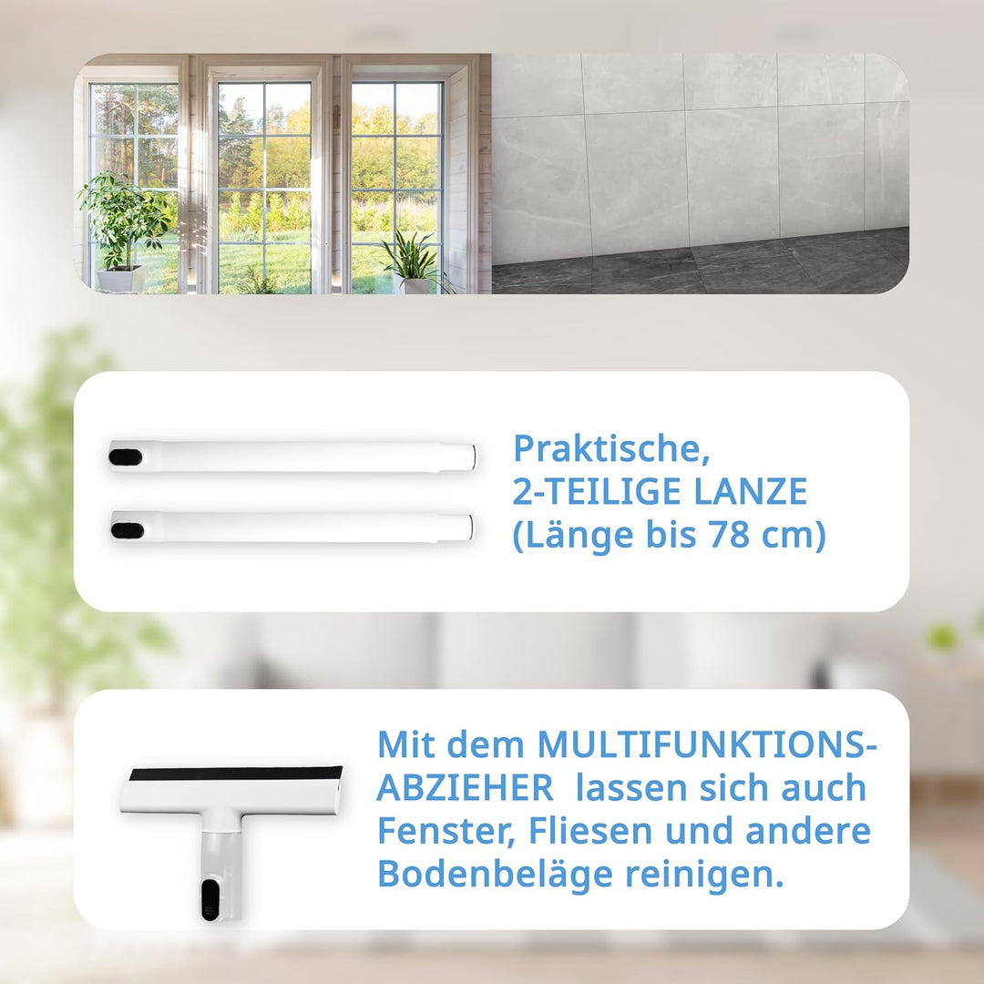 Grafner Waschsauger und Fensterreiniger mit Dual-Tank, 2 Bürsten, Fensterabzieher und Lanze, Flecken
